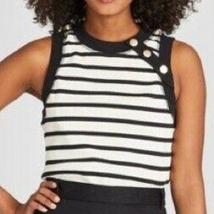 Striped Tank with Gold Buttons Sz XL